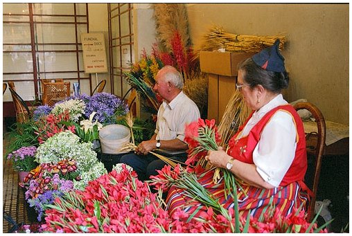 preparazione dei fiori a Funchal